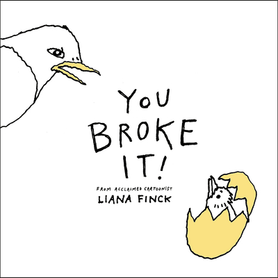 A simple, minimalist book cover featuring a large bird scolding a small chick, humorously capturing the contrast between expectation and reality.
