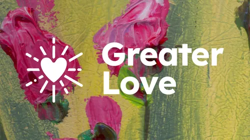 A vibrant illustration with pink textured flowers and the official #GreaterLove logo, symbolizing The Church of Jesus Christ of Latter-day Saints’ 2025 Easter initiative. This campaign invites all to deepen their relationship with Jesus Christ, reflect on Holy Week, and unite in love and service during the Easter season.