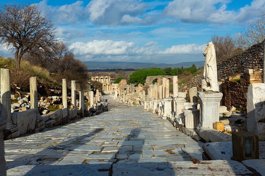 The ancient marble streets of Ephesus where the Apostle Paul once walked, preached, and taught the gospel in Asia Minor.