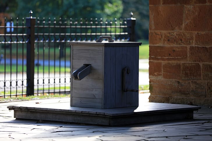 The outdoor well beside Carthage Jail, situated near where Joseph Smith’s body fell after he was fatally shot by the mob.