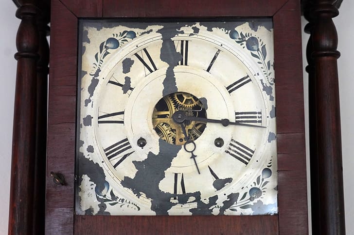 A historic clock inside Carthage Jail symbolizes the moment frozen in time when the Prophet Joseph Smith was martyred.