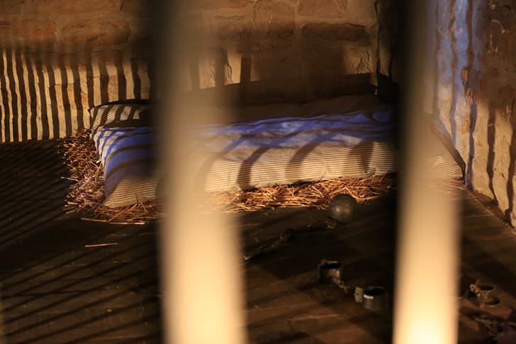 Lower dungeon room of Carthage Jail, where Elder John Taylor was hidden and treated for his wounds following the Joseph Smith martyrdom.