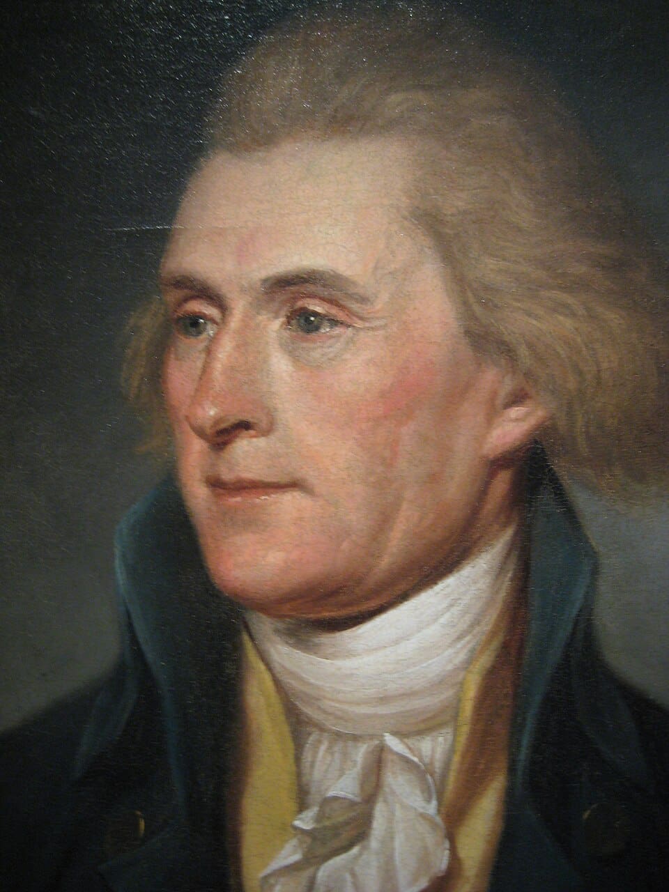  Portrait of Thomas Jefferson, author of the Declaration of Independence and proponent of unalienable rights, liberty, and self-governance under God.