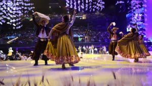 Traditional dancers in Argentina perform vibrant cultural dances at the Tabernacle Choir concerts, celebrating South America’s faith and heritage.