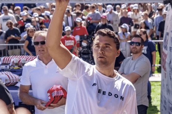 Charlie Kirk at Utah Valley University event, Turning Point USA founder, before tragic shooting that sparked prayers and national reflection.
