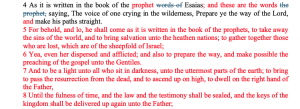 A JST passage in Luke showing textual changes, where Joseph Smith emphasizes John the Baptist’s testimony of salvation for the heathen nations and the gathering of Israel.