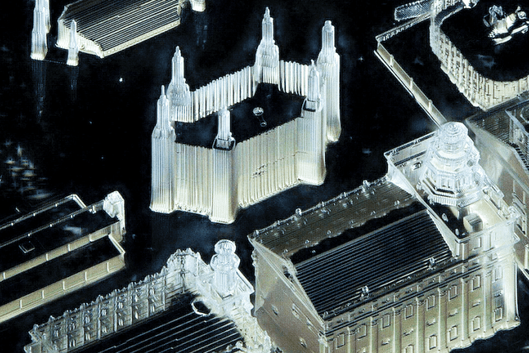 Microscopic 3D-printed LDS temples on a microchip created by BYU engineers for BYU’s 150th anniversary celebration
