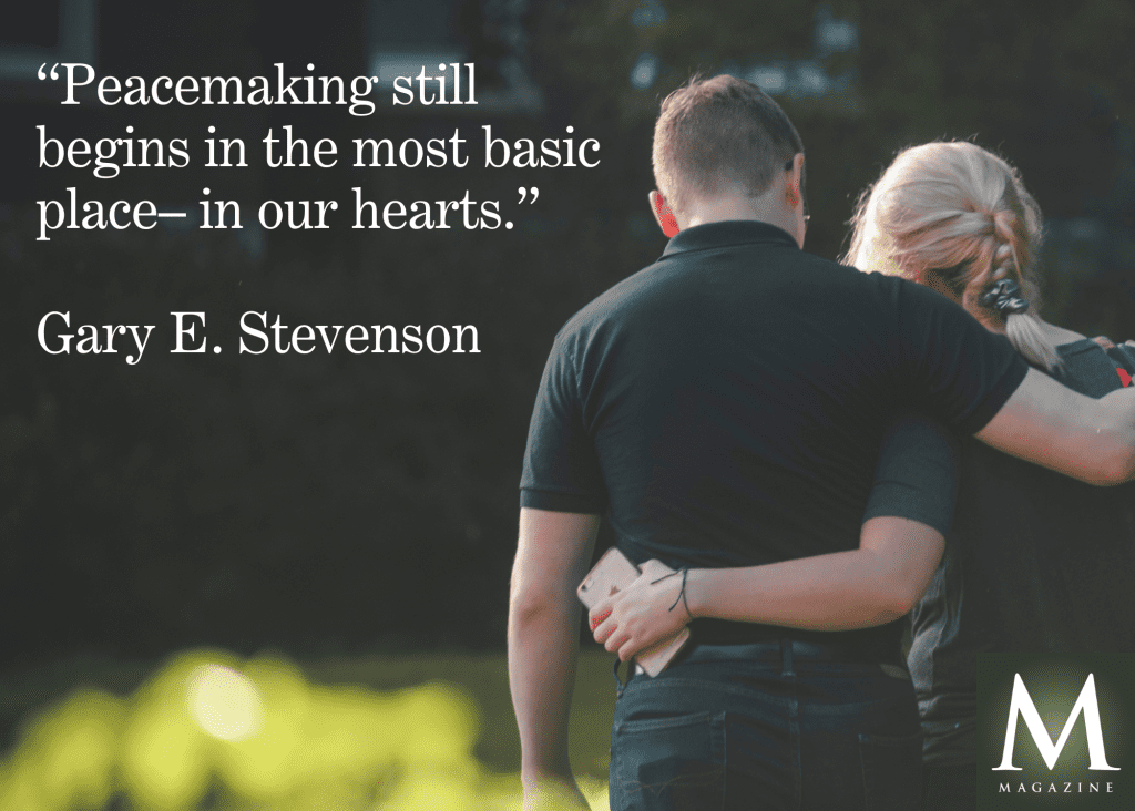 A touching General Conference quote from Elder Gary E. Stevenson encourages peacemaking that begins “in our hearts.” This inspirational message from the Saturday session reminds viewers that true discipleship and gospel living start within.