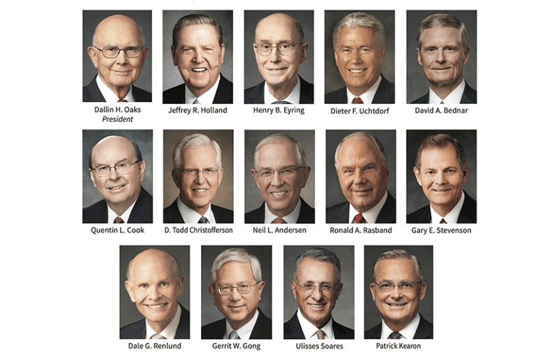 Quorum of the Twelve Apostles in the updated General Authorities and General Officers Chart for October 2025 General Conference.