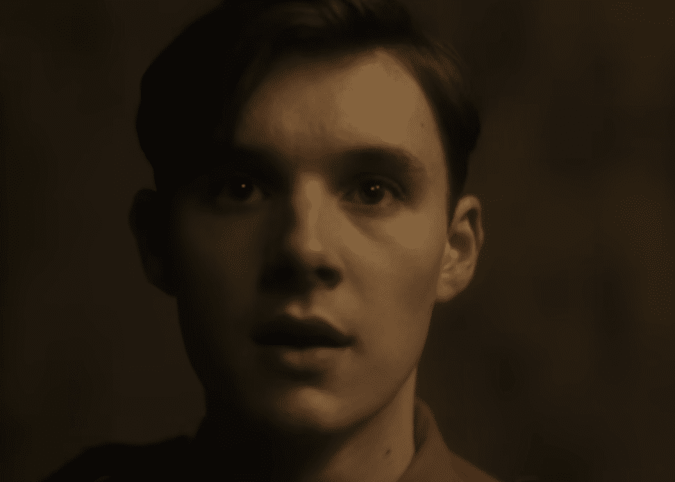 A tense close-up from Truth or Treason Angel Studios movie capturing young Helmuth Hubener’s moment of decision as he stands against Nazi oppression.