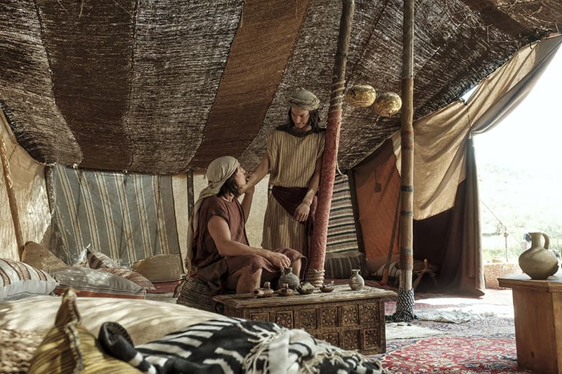 Nephi and Lehi inside the tent of my father, representing revelation, faith, and testimony in the Book of Mormon’s ancient Semitic culture.