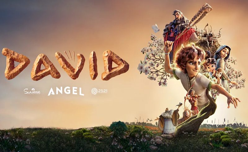 Promotional artwork for David, the animated biblical film by Angel Studios, depicting David’s journey of faith, courage, and calling beyond the battle with Goliath.