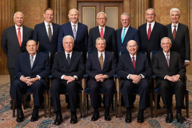 Official photo of the Quorum of the Twelve Apostles of The Church of Jesus Christ of Latter-day Saints, December 5, 2025.