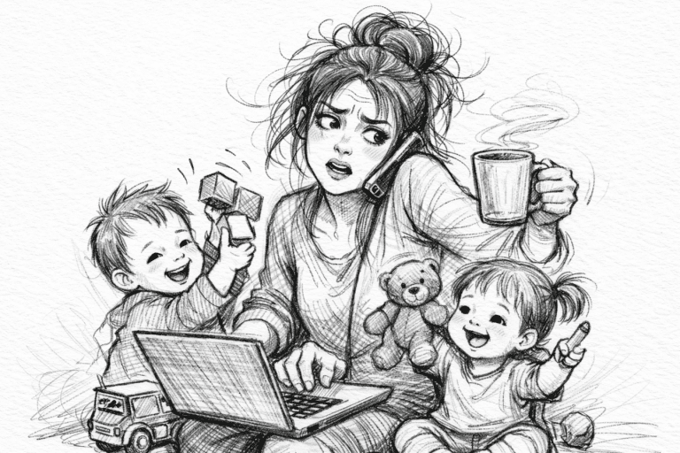 Mother juggling work and children while learning that Doing it All with faith means relying on God, personal revelation, and following Jesus Christ