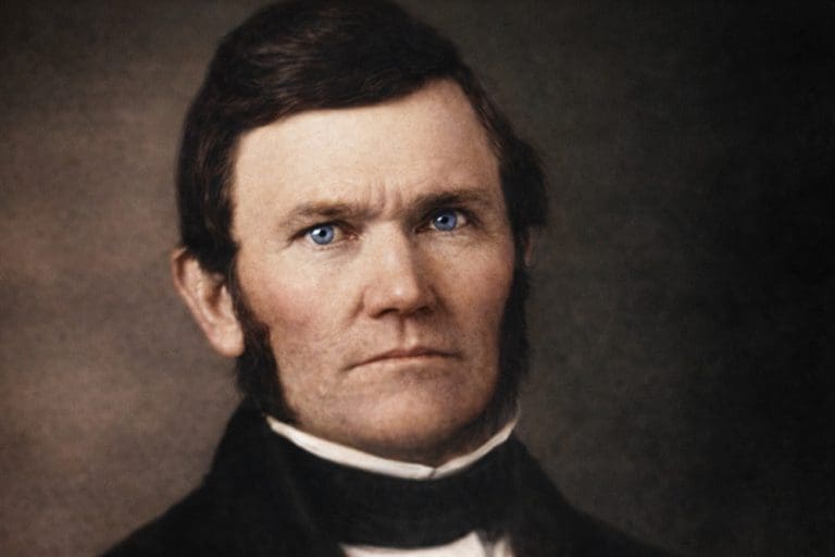 Wilford Woodruff portrait during his early apostolic years, preparing to serve a mission to England after the death of Joseph Smith.