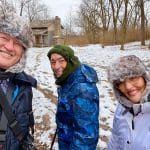 Scot and Maurine Proctor filming the Joseph Smith documentaries project during a winter shoot at an early Church history location