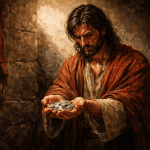 Judas Iscariot holding thirty pieces of silver betrayal of Jesus Atonement Garden of Gethsemane