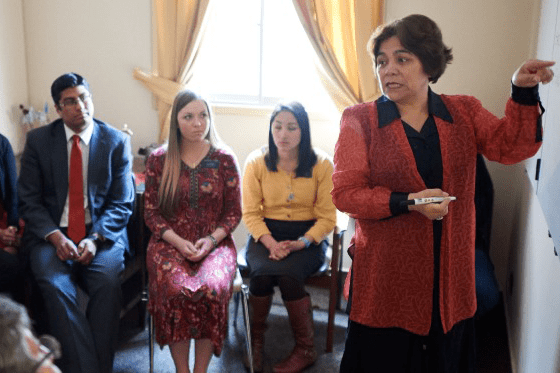 Woman teaching Sunday School in a Latter-day Saint ward following General Handbook update allowing women to serve as Sunday School president.