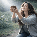 woman holding empty cup coming to Christ Holy Week spiritually empty widow’s mite offering