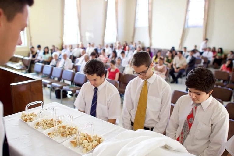 sacrament meeting Aaronic Priesthood blessing bread sacrament prayers Jesus Christ covenant