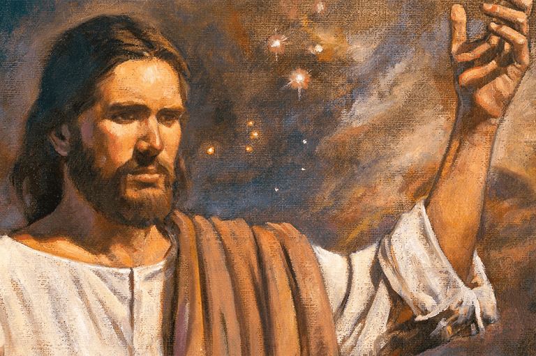 Jesus Christ painting representing Christ’s eyes, compassion, and the worth of souls through the Atonement
