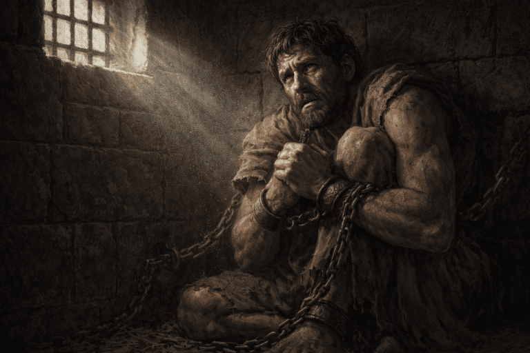 Barabbas prison Jesus Christ Atonement mercy redemption Crucifixion biblical scene