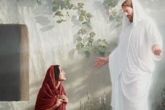 Resurrected Savior Jesus Christ appearing at Easter, representing His Resurrection and greater love.