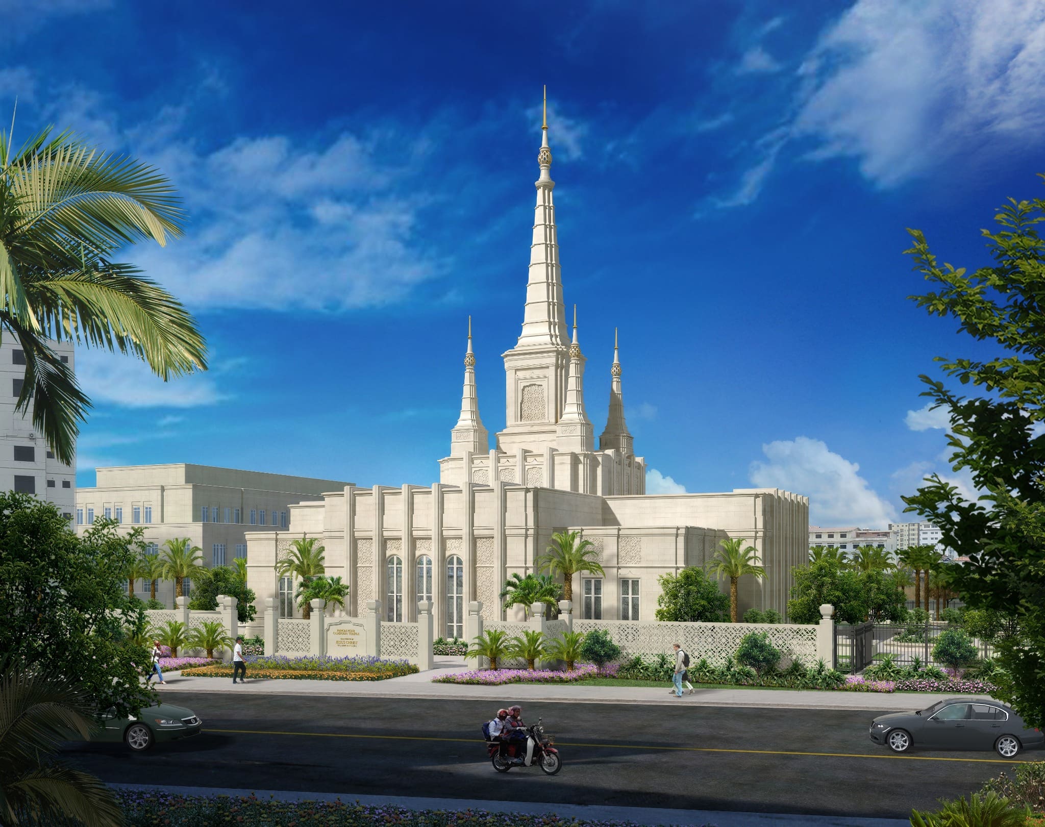 The Phnom Penh Cambodia Temple of The Church of Jesus Christ of Latter-day Saints stands in Cambodia’s capital city as it prepares for its public open house and historic dedication, the first temple in the nation.