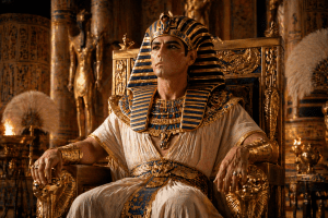 Pharaoh on throne Exodus Joseph Smith Translation Pharaoh hardened his heart Moses children of Israel