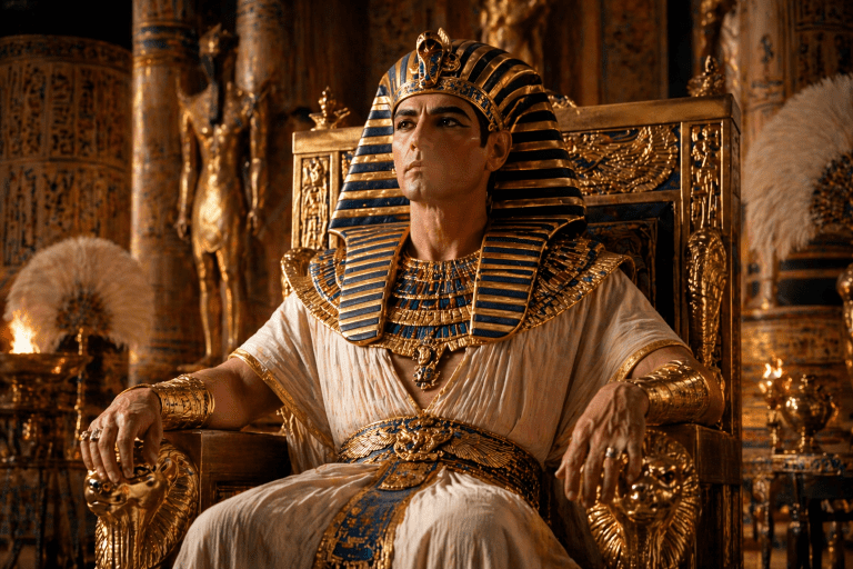 Pharaoh on throne Exodus Joseph Smith Translation Pharaoh hardened his heart Moses children of Israel