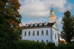 Kirtland Temple where priesthood keys were restored to Joseph Smith in 1836