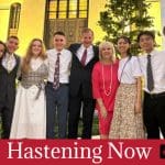 Latter-day Saints youth and leaders outside temple representing Church Report and Church news update growth worldwide