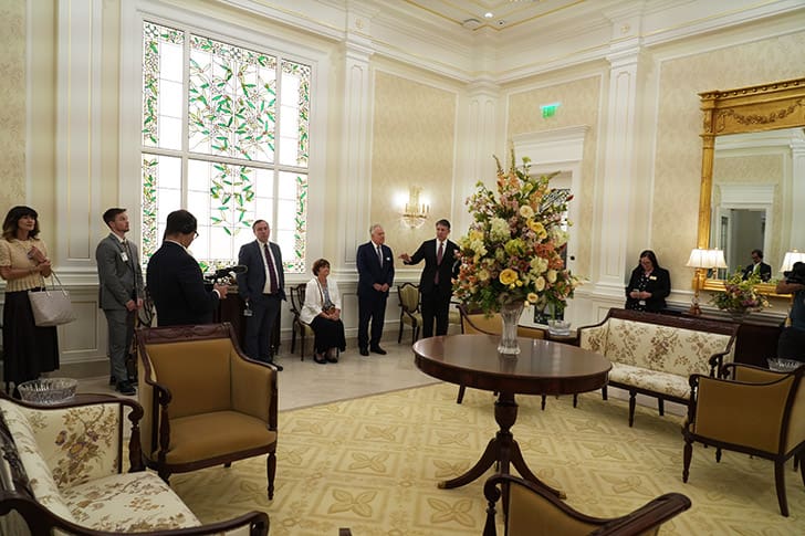 Elegant interior room in the Salt Lake Temple, representing sacred spaces such as sealing rooms found inside LDS temples.
