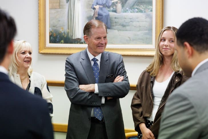 Elder Stevenson visits with members and young adults during his ministry Across the Pacific, sharing his testimony of Jesus Christ as part of a historic Apostolic Ministry.