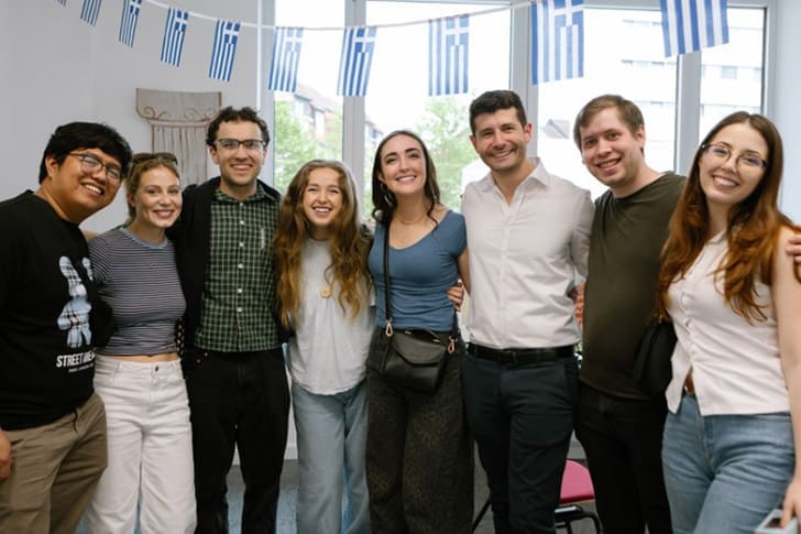 Young adults gather at the newly dedicated Institute of Religion in Frankfurt, Germany, celebrating faith, friendship, and personal growth.