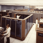 Vintage CDC supercomputer computer center used for Scientific Programming in Fortran and early computer programming projects.