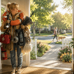 Worried woman prepared for disaster illustrates catastrophizing, anxiety, negative self-talk and learning to survive bad days.