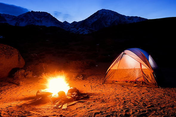 camping in mountains